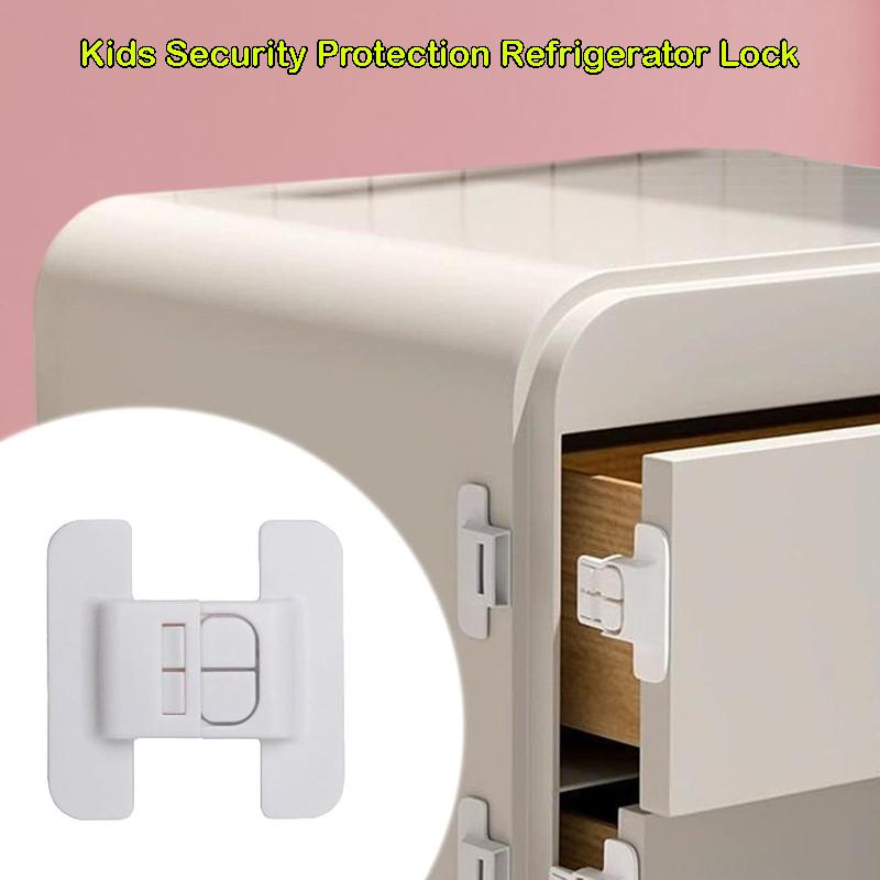 2Pcs Safety Refrigerator Lock Cabinet Door Locker Buckle Home Kids Security Protection Anti-Open Water Dispenser Locks