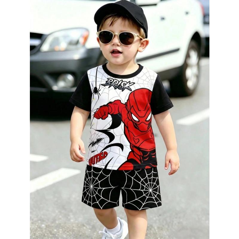 Boys' Casual Spider Web Print Short Sleeve T-Shirt