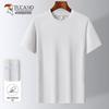 Camiseta Masculina de Seda de Gelo com Gola Redonda e Manga Curta