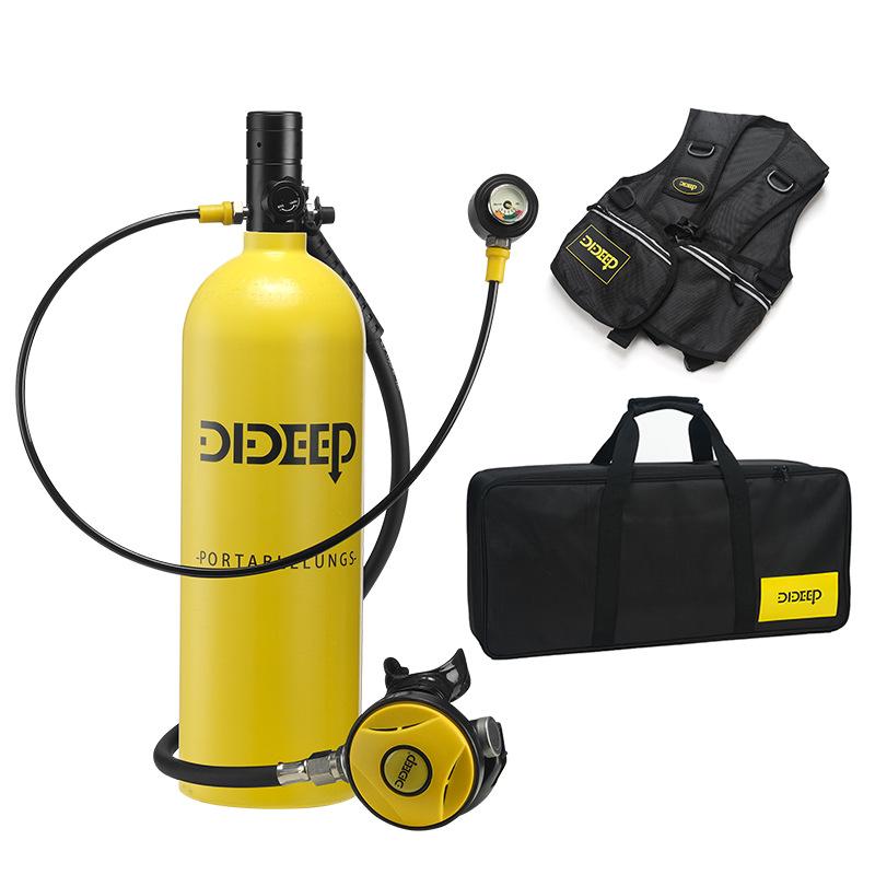 DIDEEP X5000Pro 2L Diving Snorkeling Kit with Scuba Oxygen Tank and Pressure Gauge