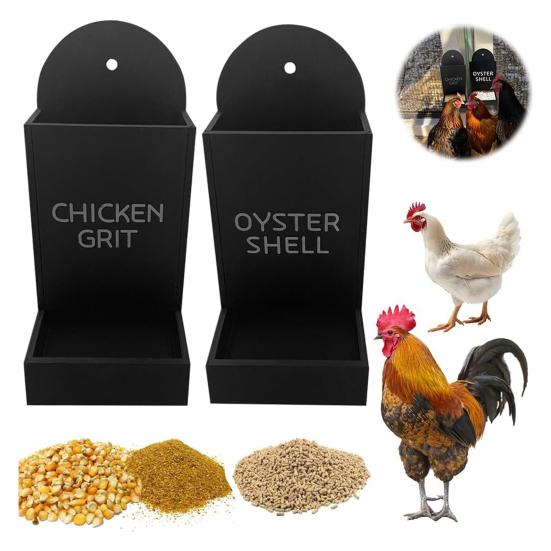 Chicken Oyster Shell Grit Feeder 3D Printed Dual-Purpose Hanging Chicken Feeder Trough Precision Nutrition Gravities Poultry Feeder Coop Accessories