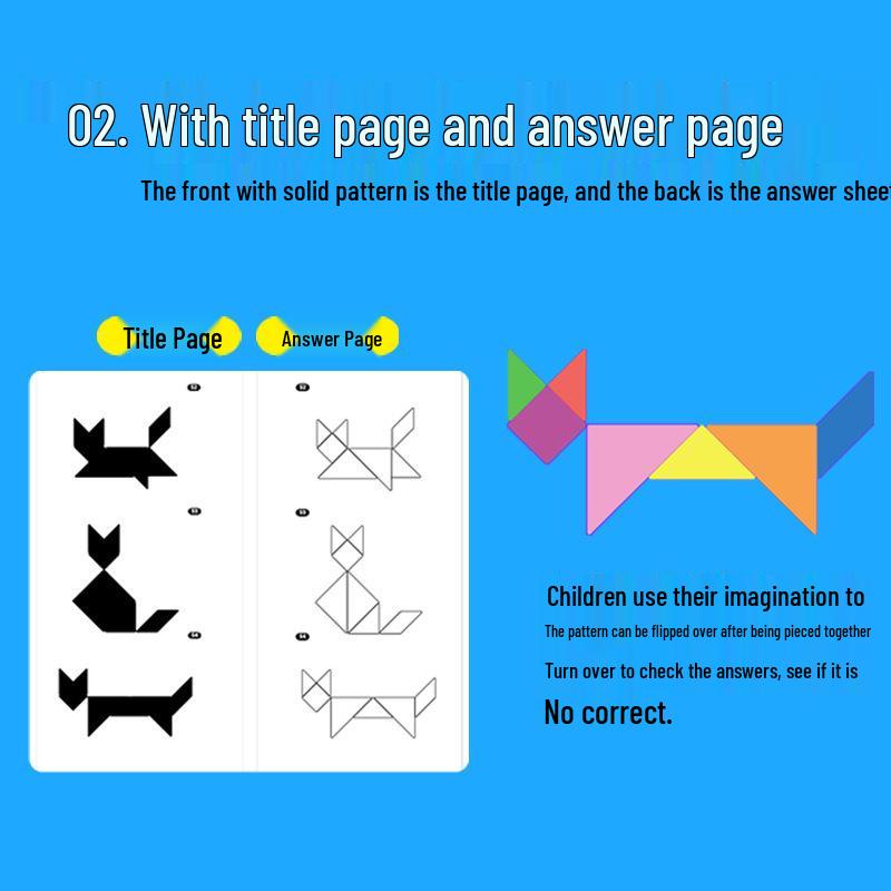 Mini Magnetic Tangram Cube with 72 Educational Challenges for Kids