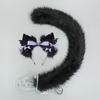 Cats Tail Adjustable Belt Cats Ears Hairband for Cosplay Halloween Party Anime Costume Accessories Soft Animal Tail