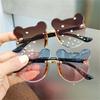 Cartoon Bear Kids Sunglasses Rimless Eyewear Party Children Sun Glasses  for Boys Girls