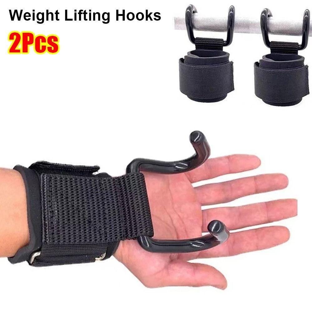 1/2Pcs With Wrist Wraps Weight Lifting Hooks Pull-Ups Power Lifting Gloves Hand-Bar Wrist Strap