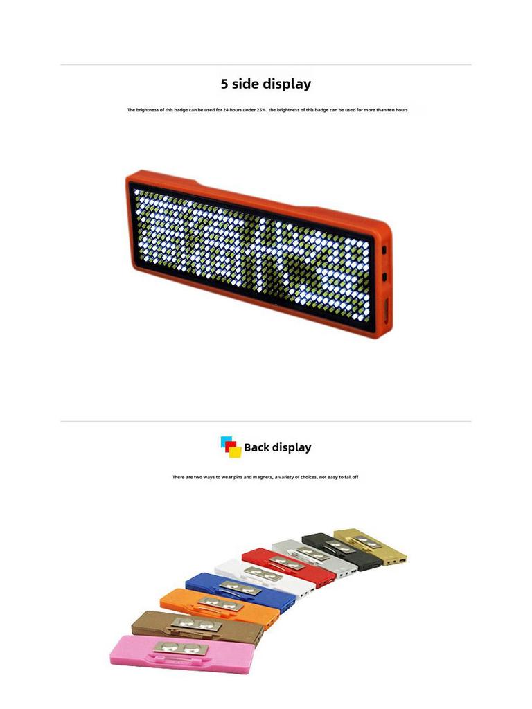 LED Name Badge with Scrolling Display for Employee IDs