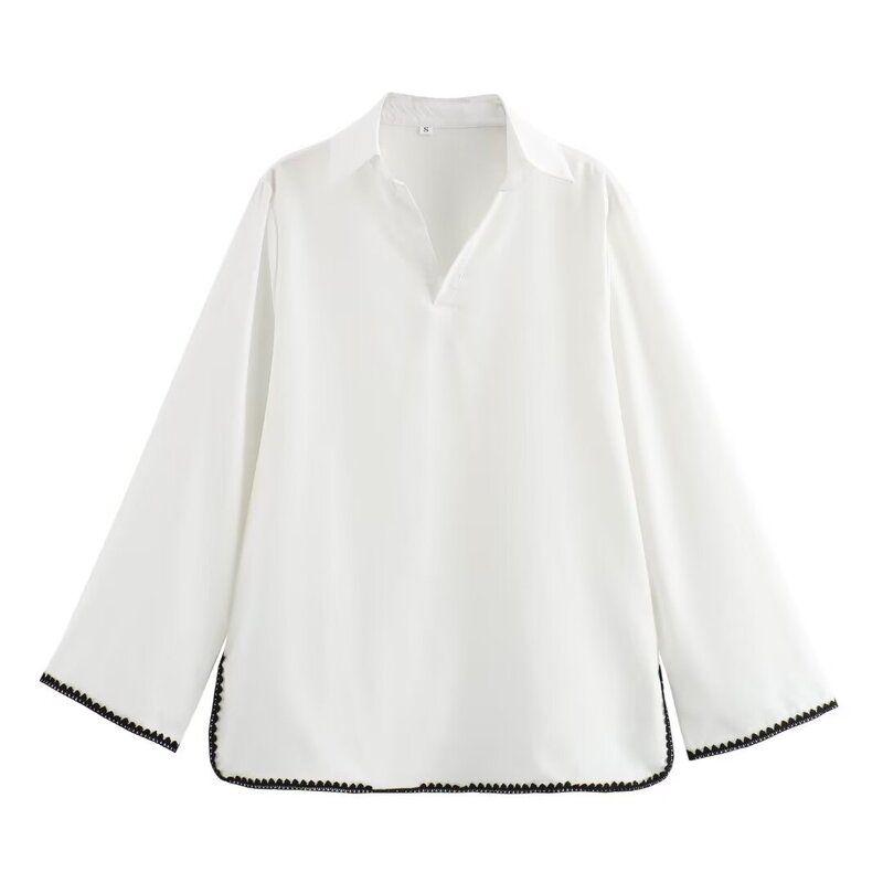 Fashion Style 2024 Summer New Arrival Women's Back Bowknot Decoration Stripes Shirt High Waist Pants 3233233