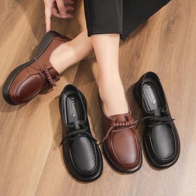 Damen Loafer Schuhe für Frühling und Herbst für Frauen mittleren Alters, Mode für Mütter, lässige Lederschuhe, bequeme weiche Sohle, rutschfeste Ballerinas