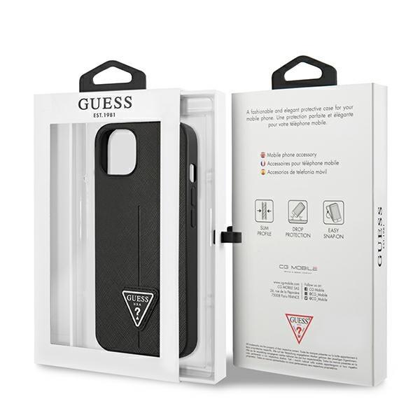 Guess Guhcp14Mpsatlk Iphone 14 Plus / 15 Plus 6.7 Czarny/Black Hardcase Saffianotriangle Logo