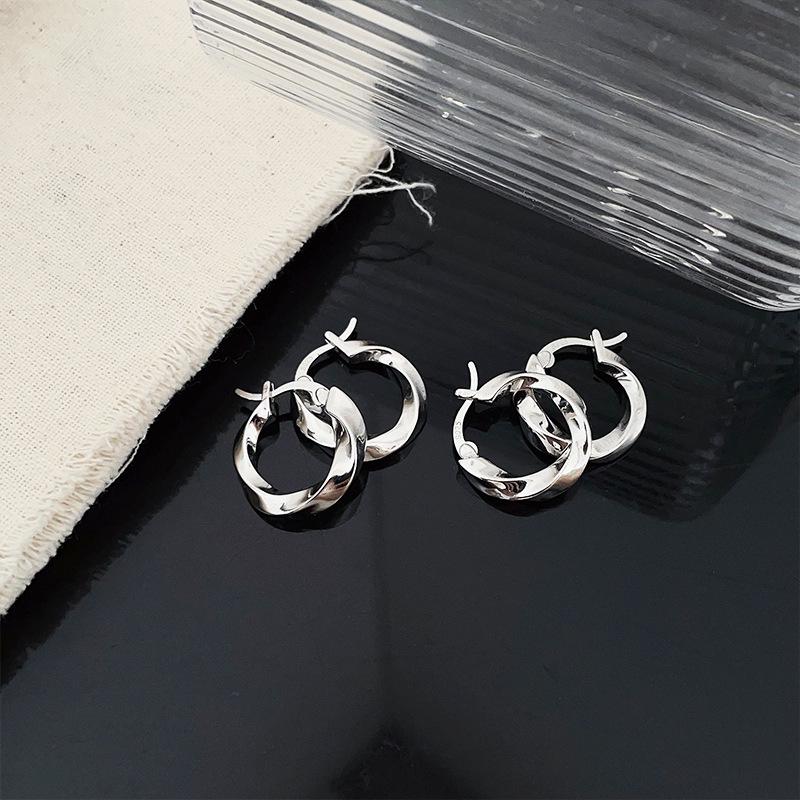 Xintaixi Sterling Silver Twisted Hoop Earrings - Elegant, Versatile, and Exquisite for Women