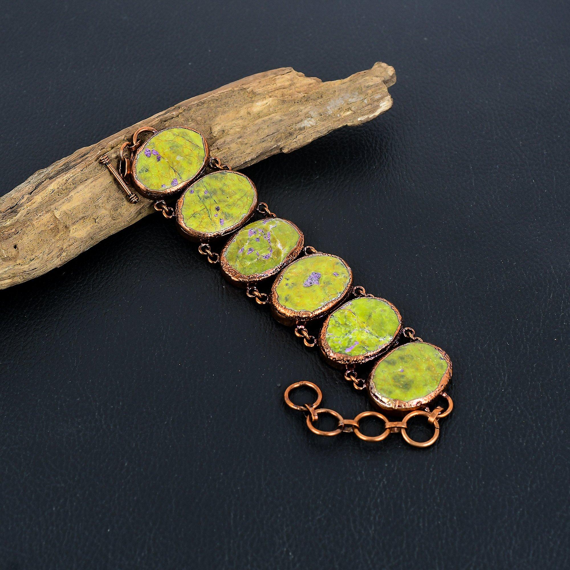 

Браслет из стихтита, ювелирные изделия из гальванизированной медью драгоценных камней, браслет ручной работы ко Дню матери