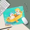 Cute White Duck Mouse Pad Non-Slip Rubber Mouse Mat Precision Lock Edge Small Desk Mat Playful Square Gaming Office Accessory