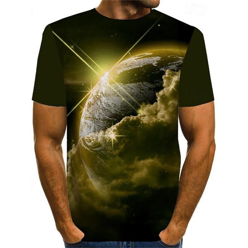 Fashion Men T Shirt 3d Print The Earth Graphic Short Sleeve Tees Men Women O-Neck Casual Summer