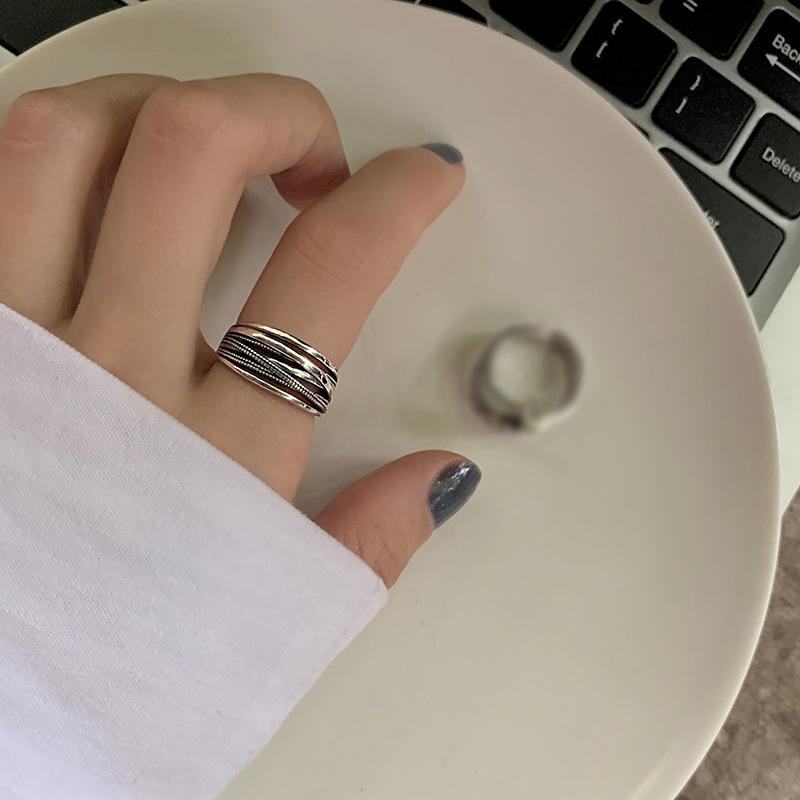 Silver Color Multilayer Simple Geometric Rings Charm Women Trendy Jewelry Vintage Party Accessories Gifts