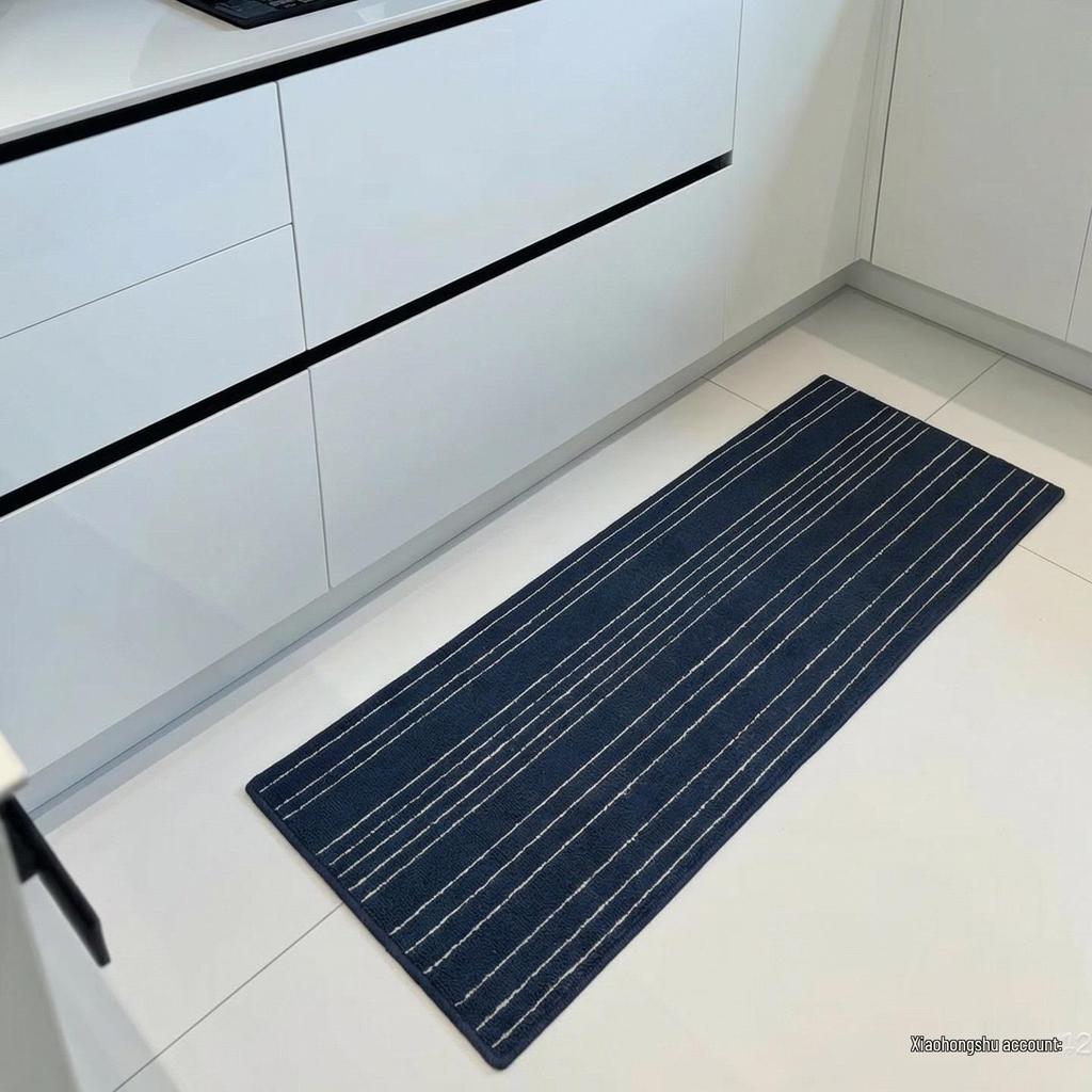 L-Shaped Nordic Kitchen Rug - Absorbent, Non-Slip, Wear-Resistant Polypropylene Mat