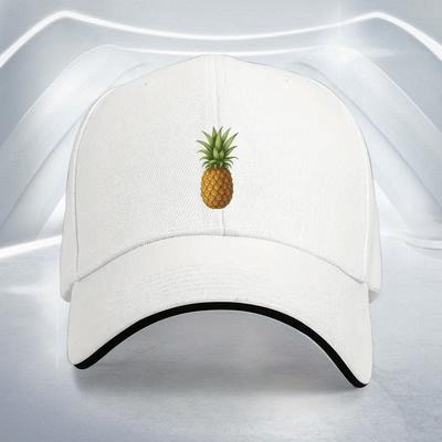 Pineapple Print Baseball Cap Polyester Lightweight Adjustable Unisex Style for Outdoor Sports Cycling Parties