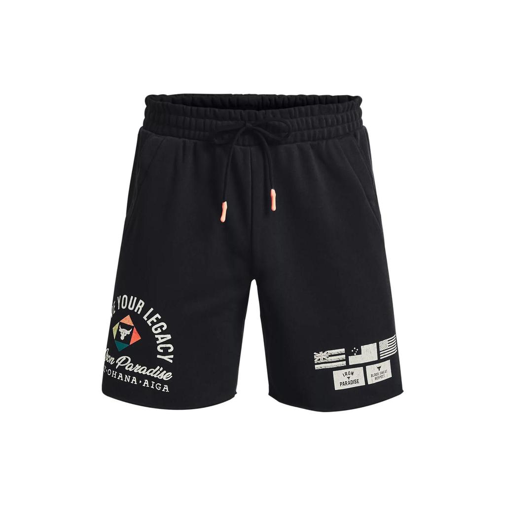 Under Armour Pantaloncini Pesanti in Terry Project Rock da Uomo Nero 1377439-001