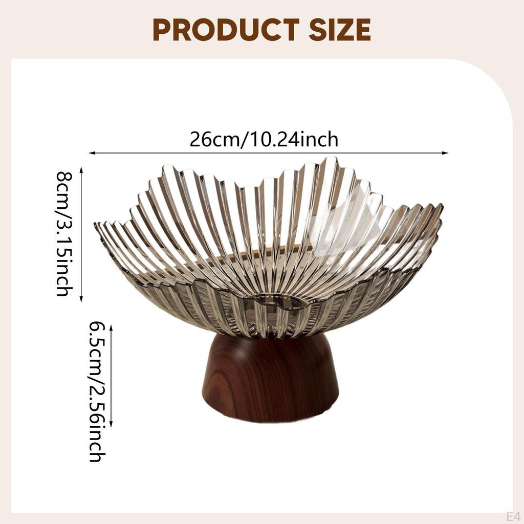 Elegant Fruit Bowl with Pedestal, Snack Storage, Decorative Tray, Serving Tray for Living