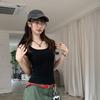 Spring and Summer New Solid Color Careful Machine U-neck Short-sleeved T-shirt Women's Versatile Pure Desire Wind Bottoming Shirt