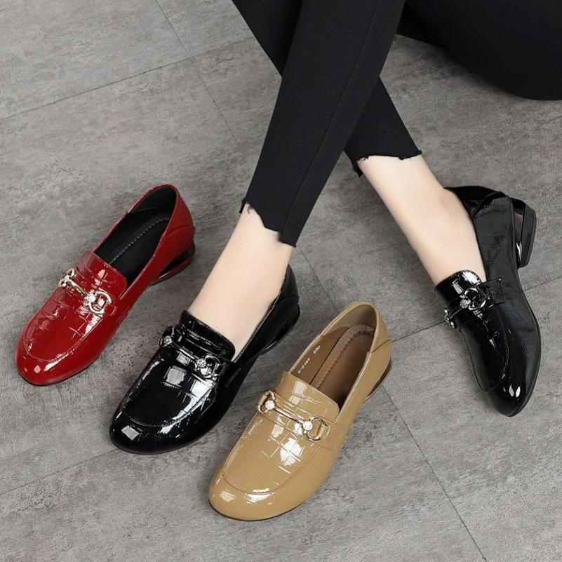 Square-heeled Small Leather Shoes, Thick-soled Sponge Cake, Mary Jane Single Shoes, Autumn and Winter All-match Pedal Loafers for Women