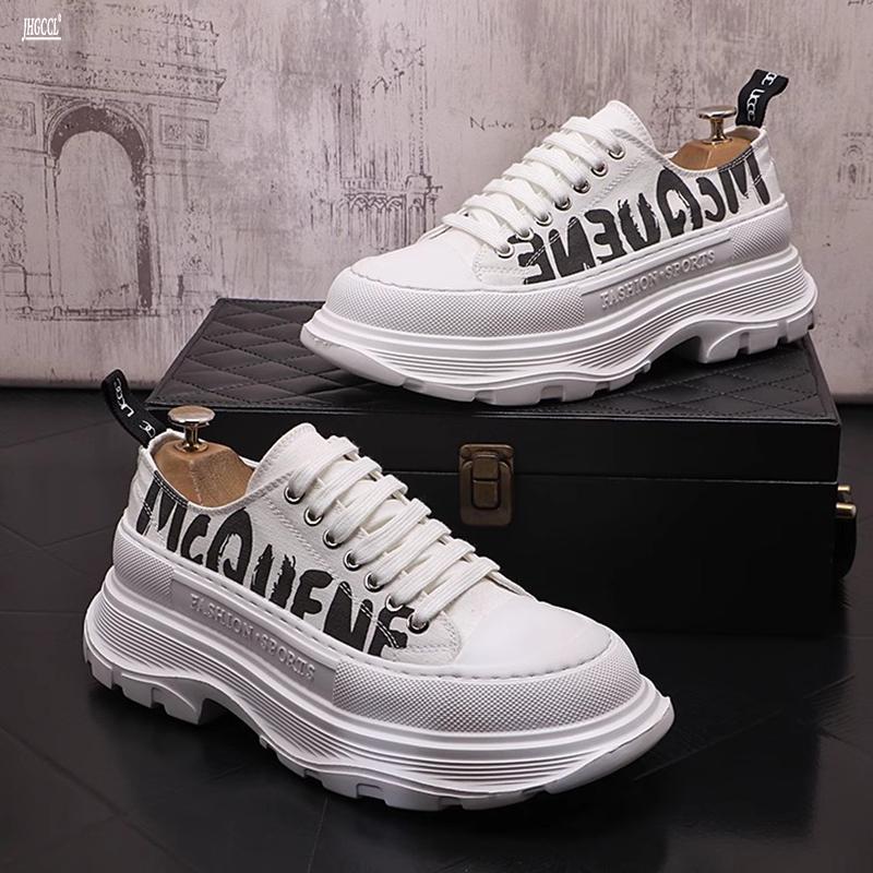 Fashion New Luxury Men Running Shoes Letter Printing Breathable Loafers Male Sneakers Platform Sneaker A6