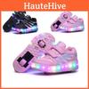Chaussures LED de Qualité Premium avec Roues Patins à Roulettes Lumineux en Maille Baskets Homme Femme