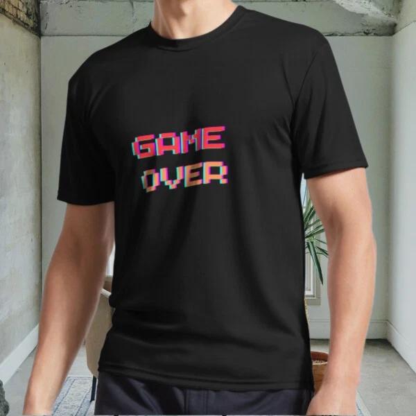 

New game over Active Logo Men s Black T shirt Funny Size S to 5XL 4XL