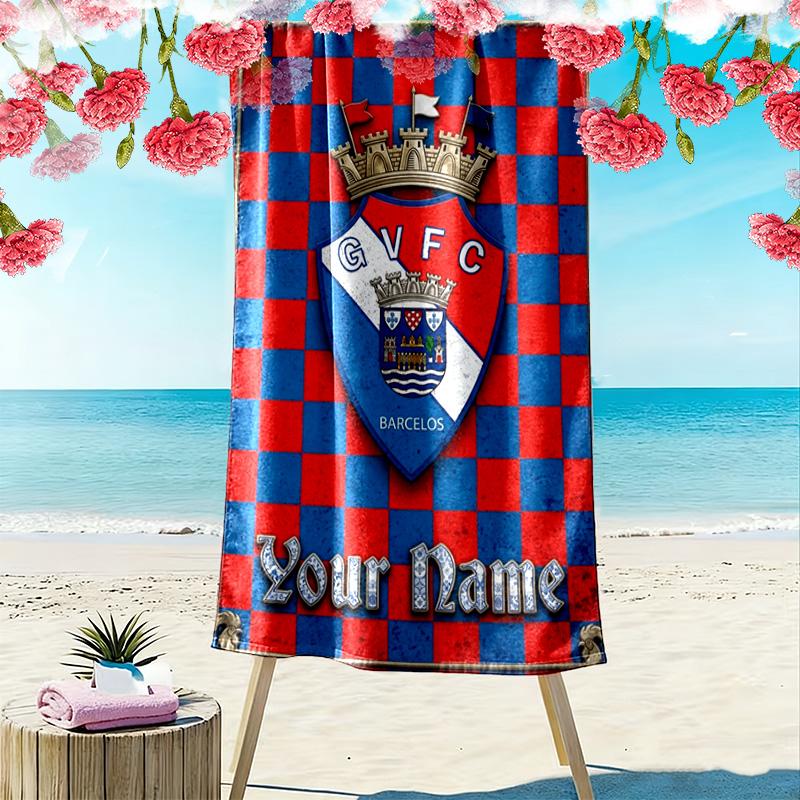 Name Custom Gil Vicente FC Print Beach Towel, Large Soft Quick Dry Towel for Beach Camping Swimming