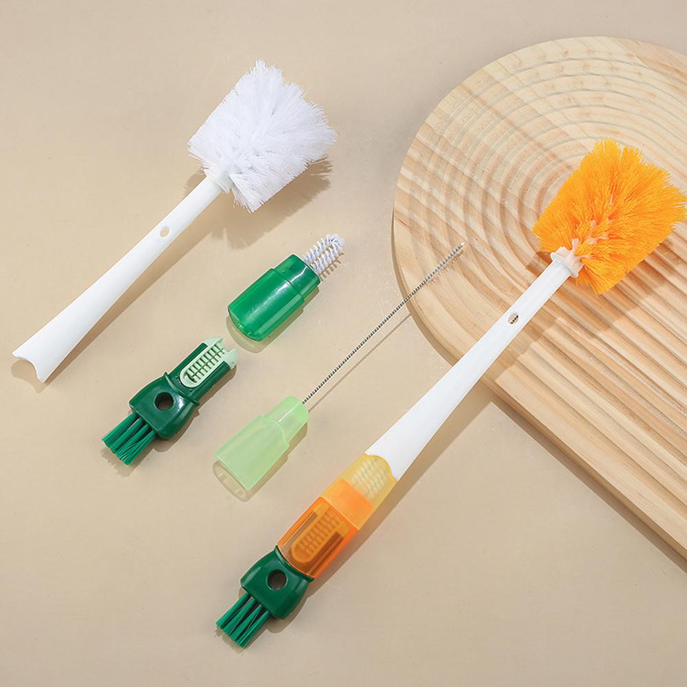 Brosse de nettoyage 5 en 1 pour biberons, multifonctionnelle pour tétines, pailles, gobelets en verre, outil de nettoyage pour gobelets isolants