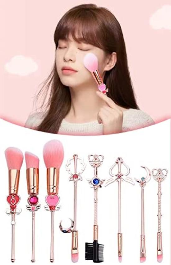 Smaele Makeup Brush Popular Pretty Guardian Sailor Moon Makeup Eye Brush Super Professional Tool Includes Pink Bag and Brush Perfect Gift for a Sailor