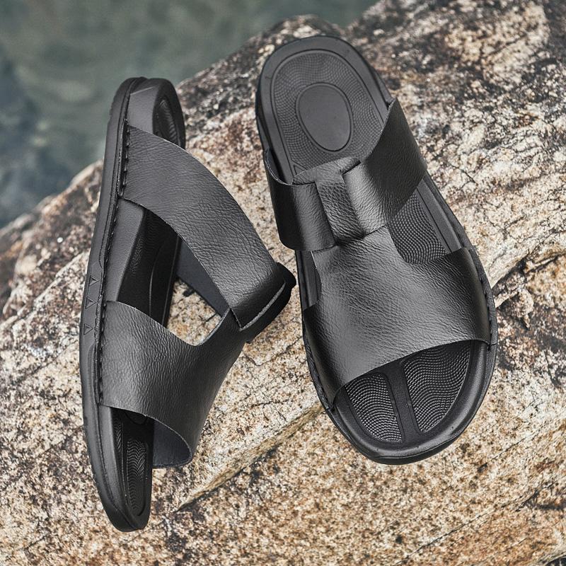 Fashion Vintage Style Summer Half Shoes New Arrival Fashion Slippers Mens Sport Outdoor Sandals Wear-resistant Open-toe Beach Half Drag
