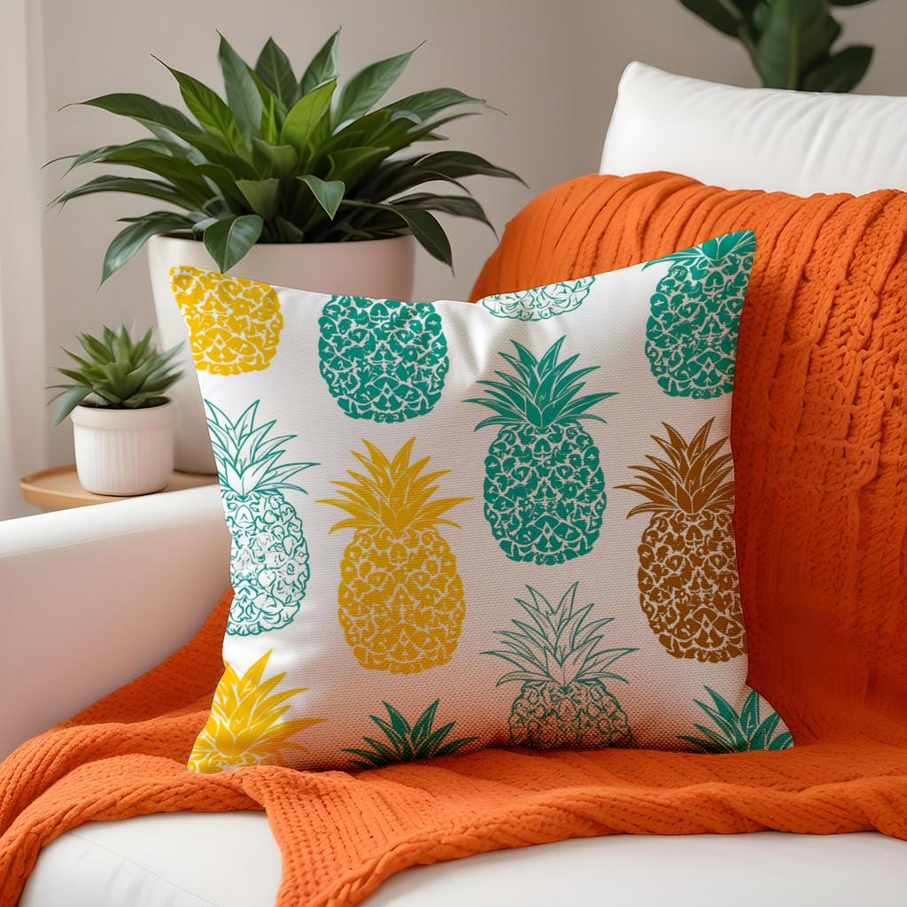 Summer Creative Pineapple Print Pillowcase Home Sofa Cushion Pillowcase Decoration