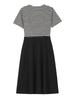 Plus Size Striped Patchwork Faux Two-Piece Slimming Short-Sleeve Summer Dress - Chic & Fashionable New Arrival