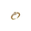 Real Gold Ring Light Luxury Full Diamond Ring Opening Adjustable Simple Jewelry Japanese Ring Couple Ring