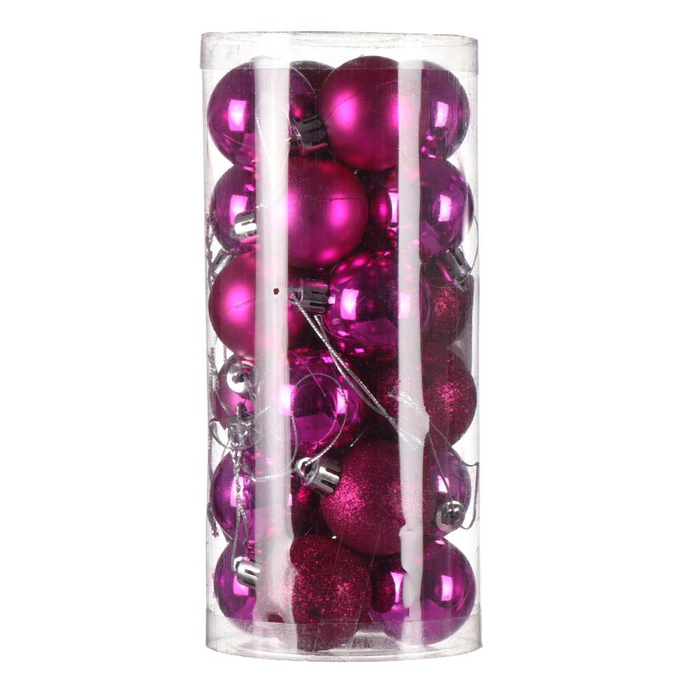 24Pcs 3/4/6cm Plastic Crafts Home Decor Xmas Hanging Ball Bauble Christmas Tree Decoration Drop Pendant