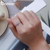 Bamoer 925 Sterling Silver Delicate Purple Zircon Dainty Flower Ring for Women Simple and Fashionable Rings