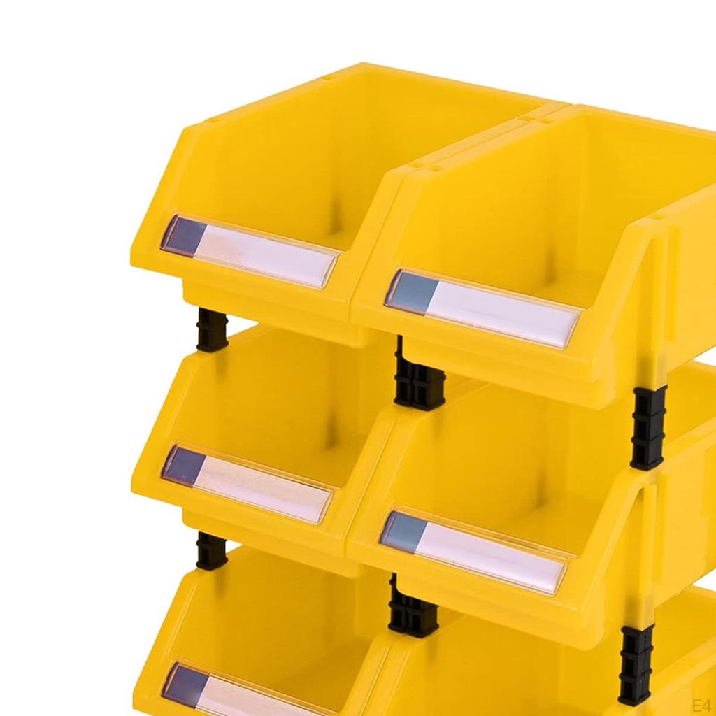 6 Pieces Hardware Storage Organizer Stackable Bin Container with 4 Connect Pillars Garage