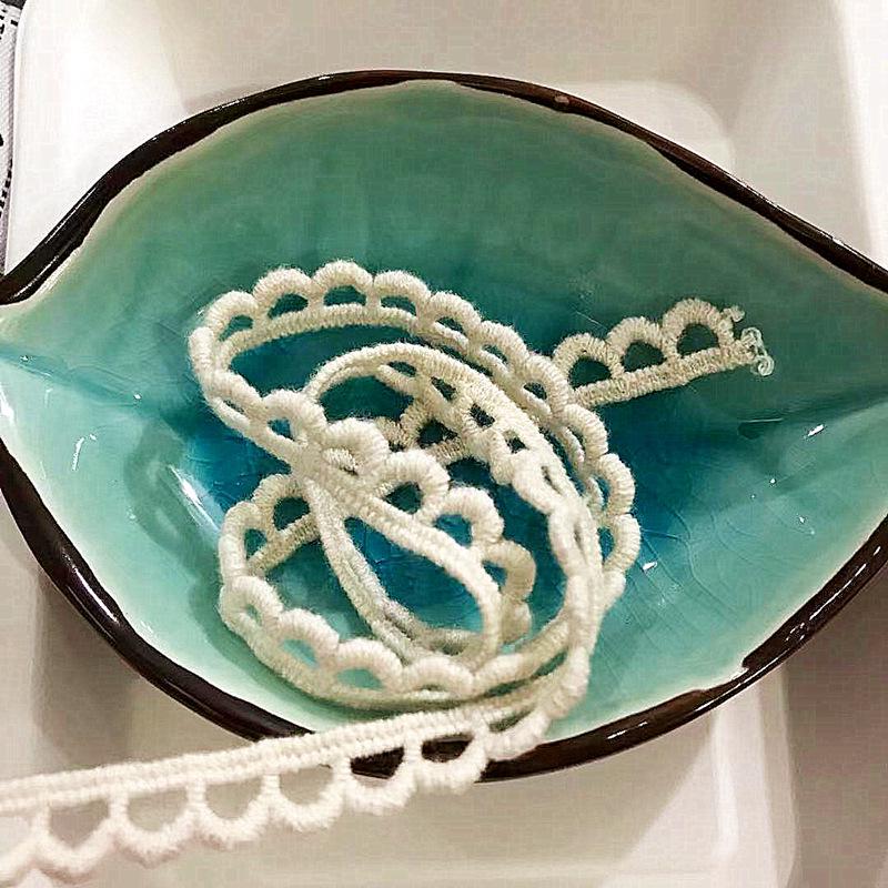 Water Soluble Lace Embroidery Collar - DIY Sewing Material Crescent Edge Cotton 
