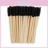 Disposable 50pcs Bamboo Practical Handle Silicone Eyelash Brushes Eyebrow Extension Mascara Wands Applicator Women Makeup Tools