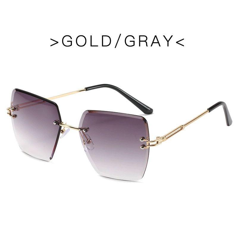 Women Gradient Square Sunglasses Large Frame Mirror Lens UV400 Protection Fashionable Eyewear New Style