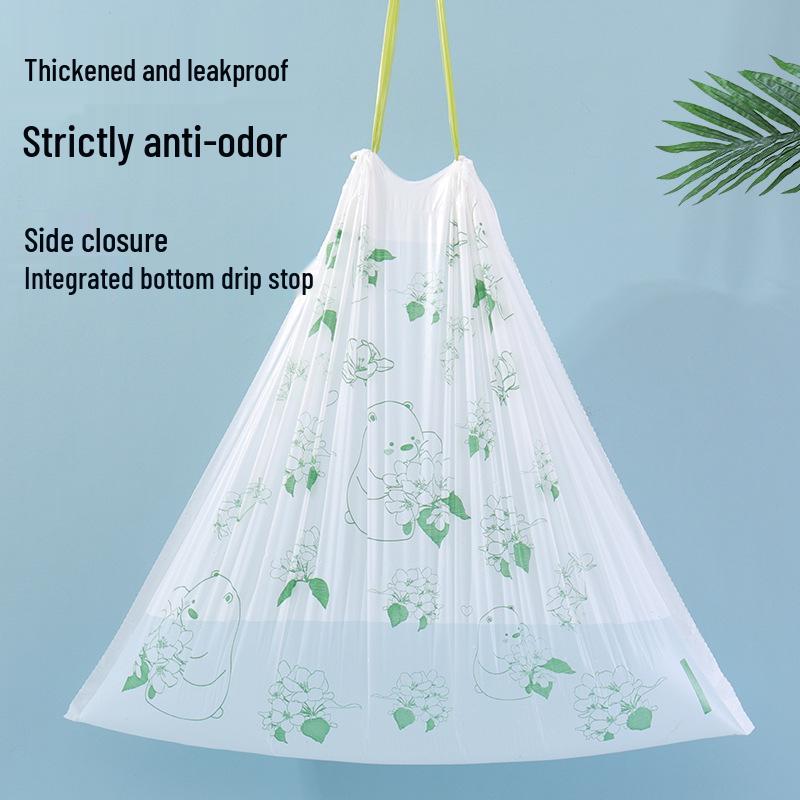 Camellia-Scented Tear-Free Degradable Kitchen Garbage Bags - Extra Thick Point-Break Style for Household Use