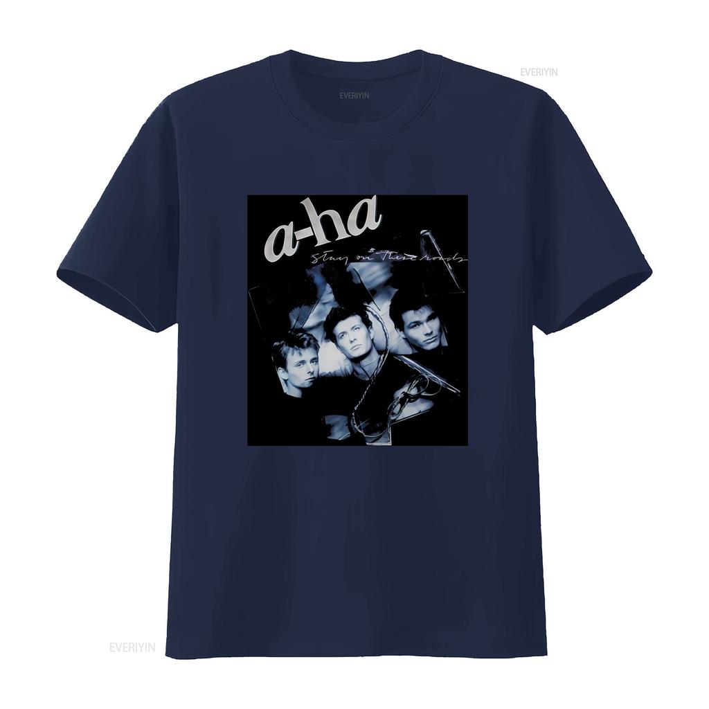 Cotton T Shirt A Ha Music Stay On These Roads Paul Waaktaar Savoy Band  Vintage Washed Breathable Homme Comfortable