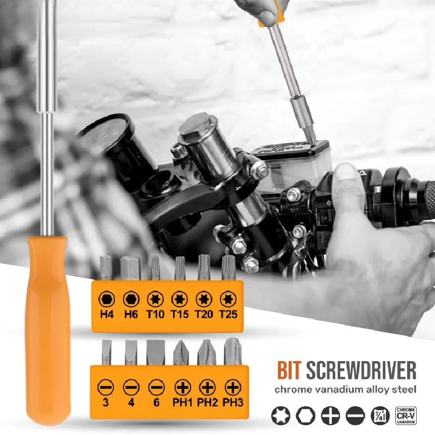 24-teiliges kompaktes gelbes DIY-Handwerkzeug-Set für Zuhause & Büro, für Heimwerker-Reparaturen, Drahtschneider