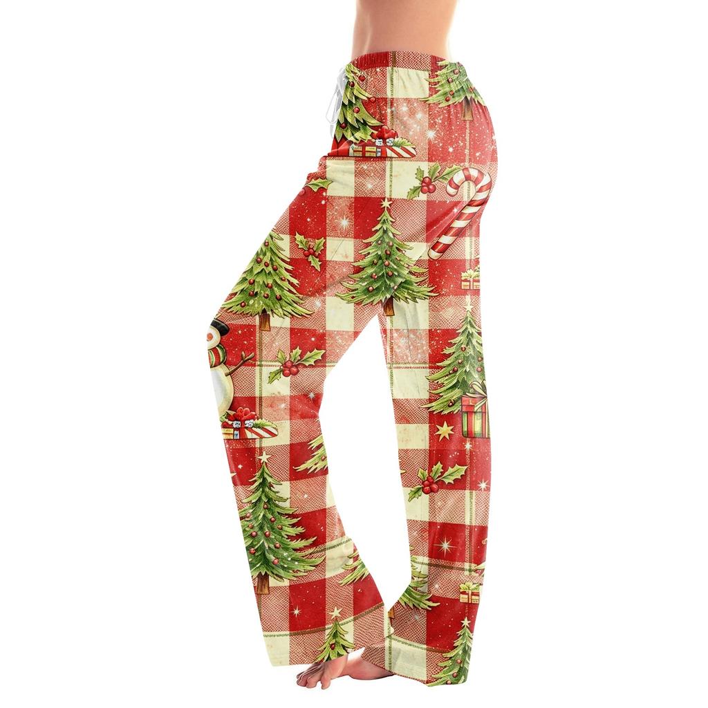 Women's Casual Loose Fit Christmas Printed Pants for Holiday