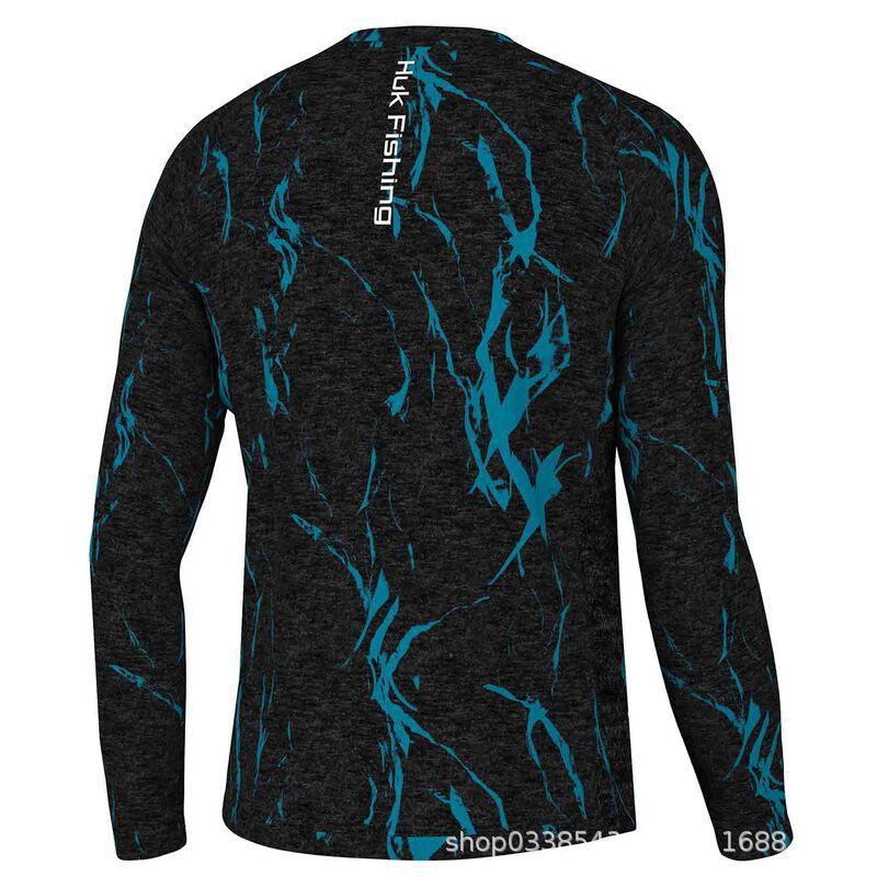 Fishing Wear, Summer Long-Sleeve Sun Protection Crew Neck T-Shirt, Quick-Dry Breathable Lure Fishing Wear