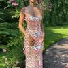 Sexy Slim Halters Printed Backless Dress Women