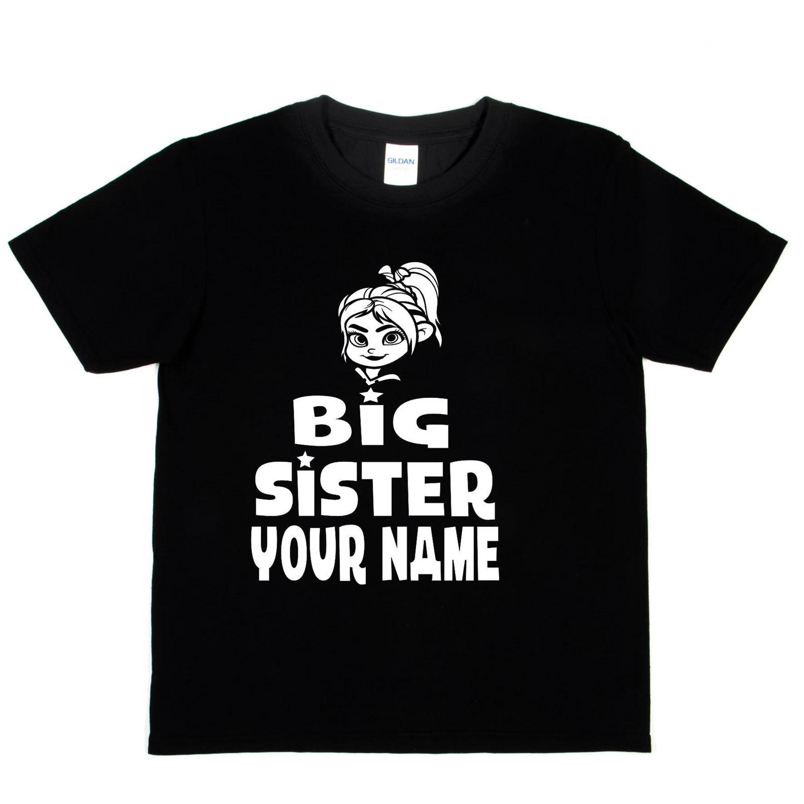 Kids Personalised Big Sister T-Shirt Your Name Birthday Funny Tee Girls Gift 2XL