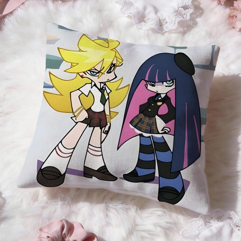 P-panty and Stockings Cushion Cover Premium Comfort Reversible Pillow Cove -Two In One Design for Any Room & Car Interior