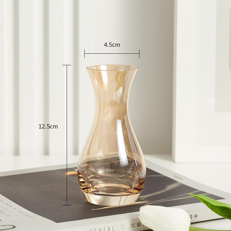 Mini Ins Style Glass Bud Vase, Small Clear Hydroponic Flower Vase, Tabletop Floral Decor for Home Dining Hotel Wedding