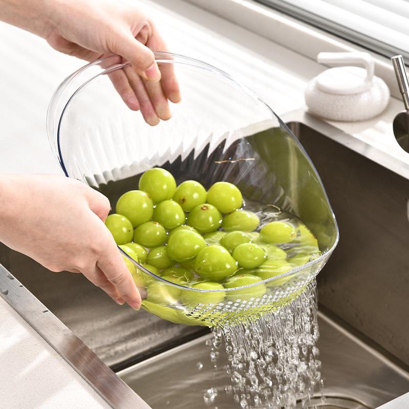 PET Transparent Storage Basket, Fruit and Vegetable Washing Basket прозрачный
